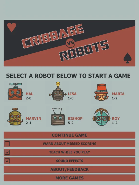 Cribbage vs Robots iPad  स्क्रीनशॉट