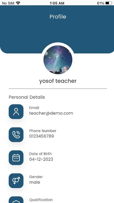 ภาพหน้าจอของ E-school (Teacher)