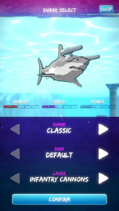 Capturas de tela do Cyber Shark