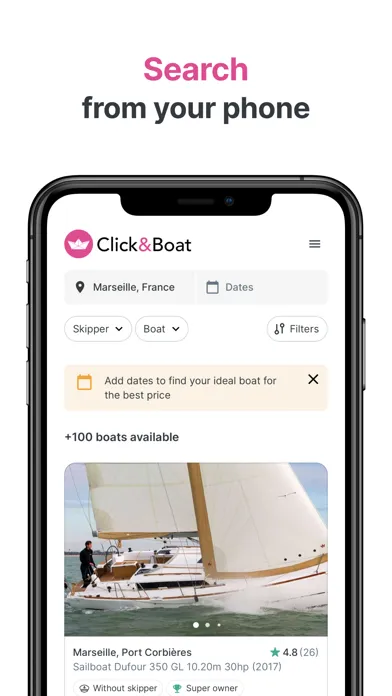 Скриншоты Click&Boat – Yacht Charters