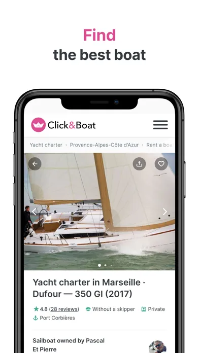 Скриншоты Click&Boat – Yacht Charters