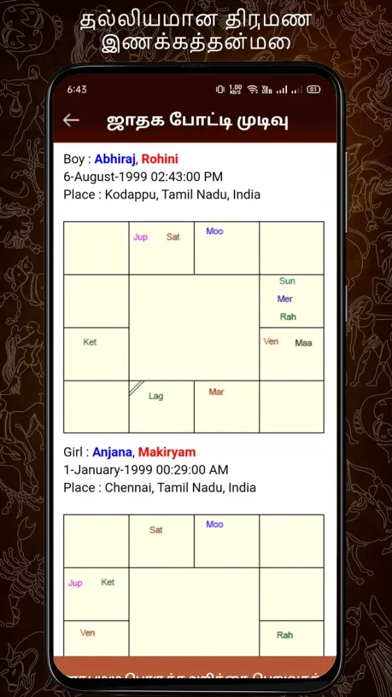 Ảnh chụp màn hình của Horoscope in Tamil
