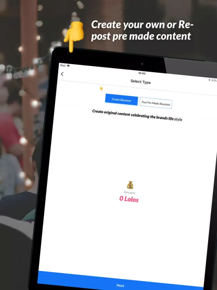 Tangkapan skrin Lolos iPad 
