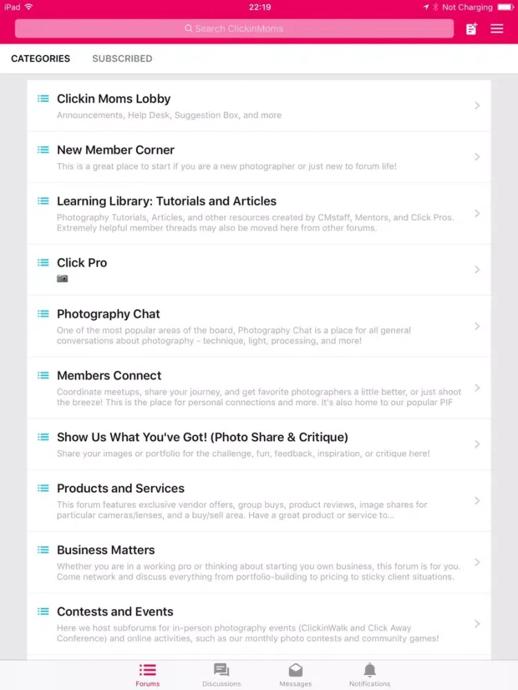 Clickin Moms Member Forum App iPad  Ekran Görüntüleri