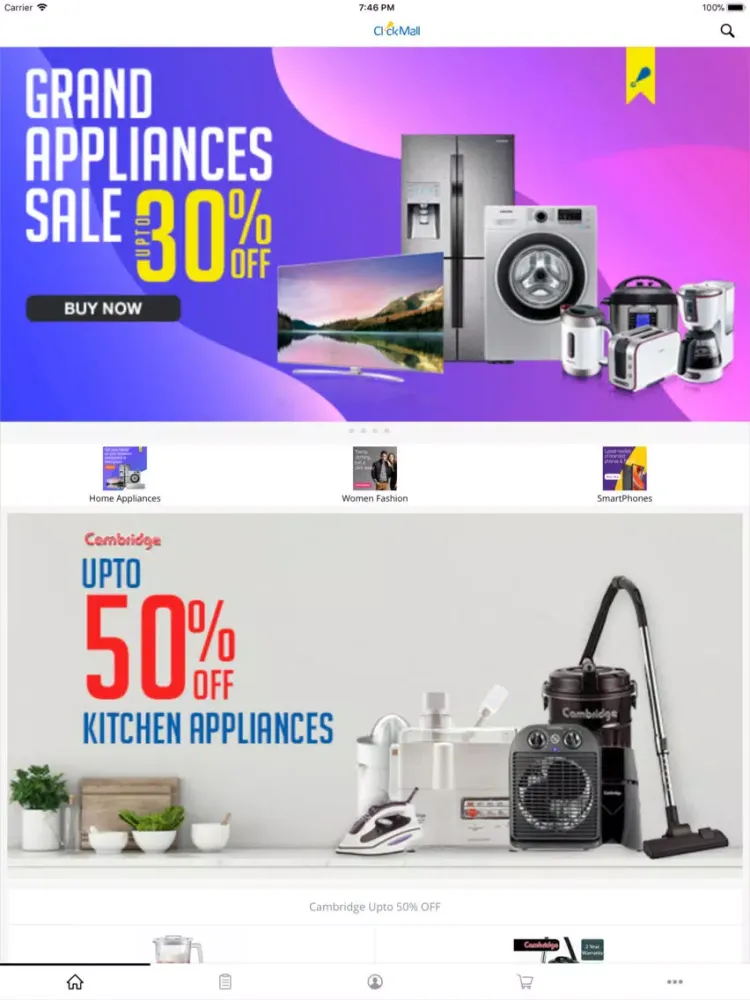 Clickmall Online Shopping App iPad  Screenshots
