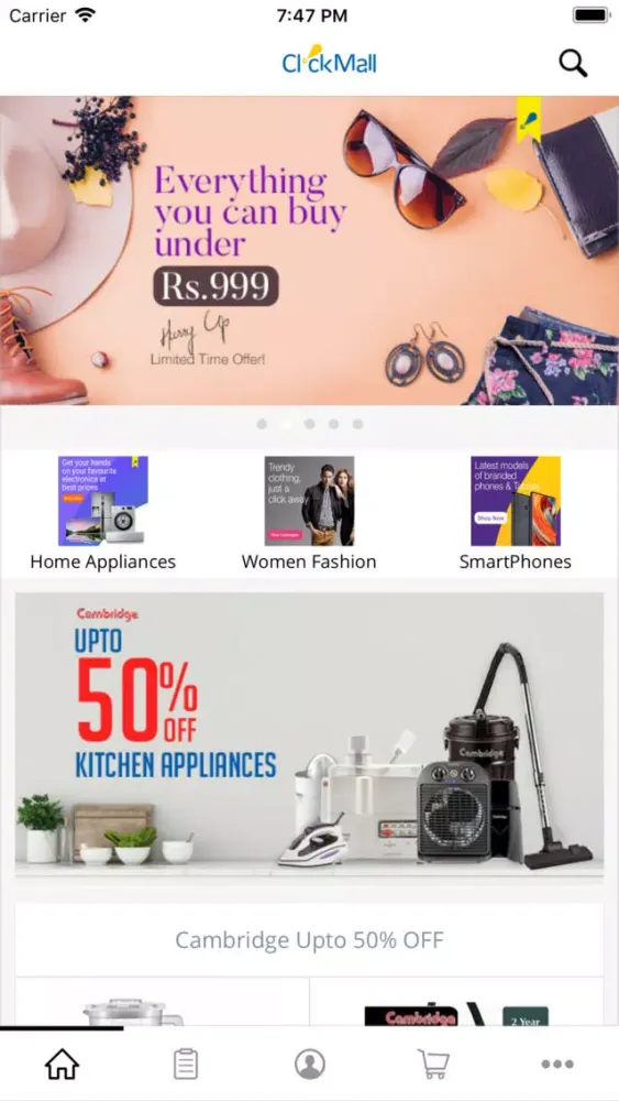 Clickmall Online Shopping App Screenshots