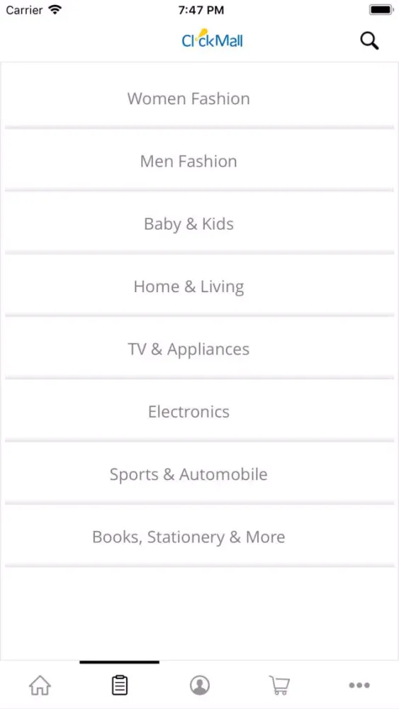 Clickmall Online Shopping App Screenshots