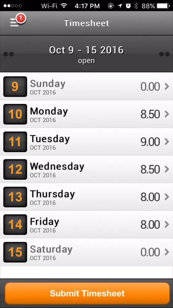 Capturas de pantalla de ClickTime Mobile