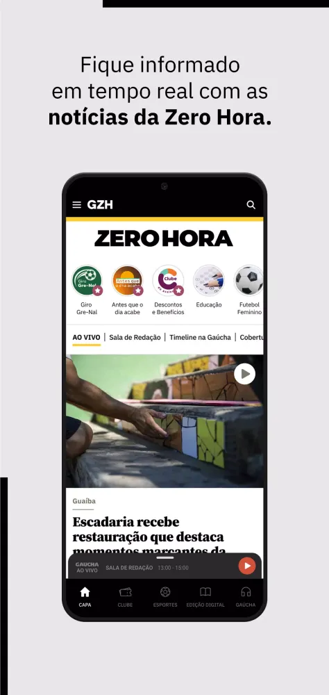Capturas de pantalla de GZH