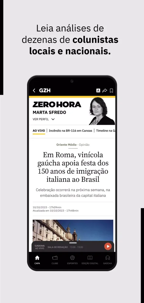 Capturas de pantalla de GZH