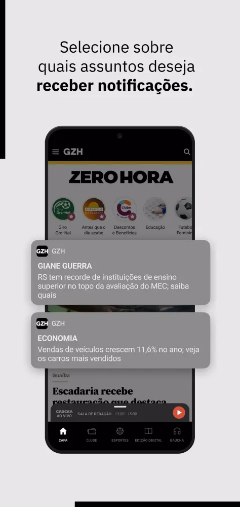 Capturas de pantalla de GZH