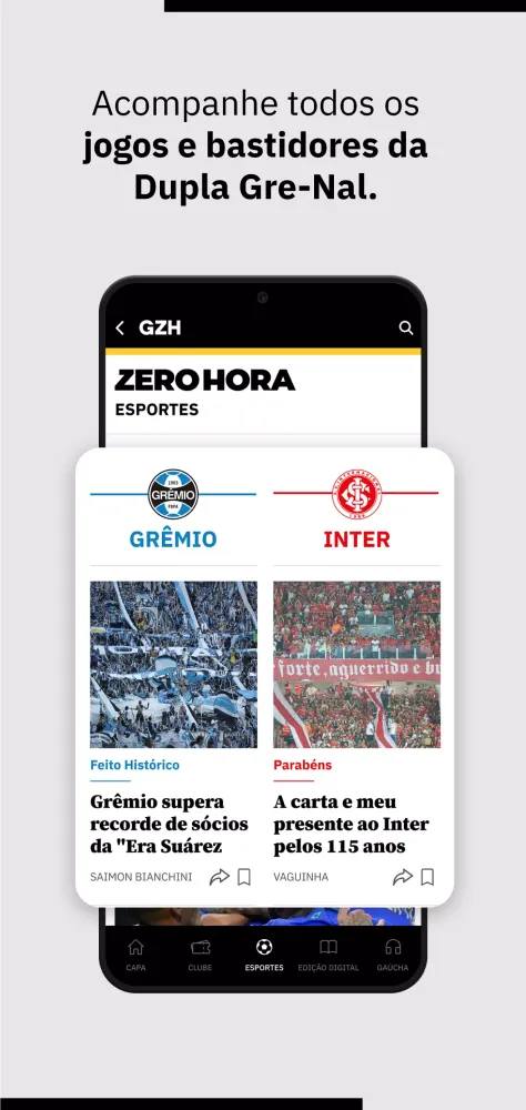 Capturas de pantalla de GZH