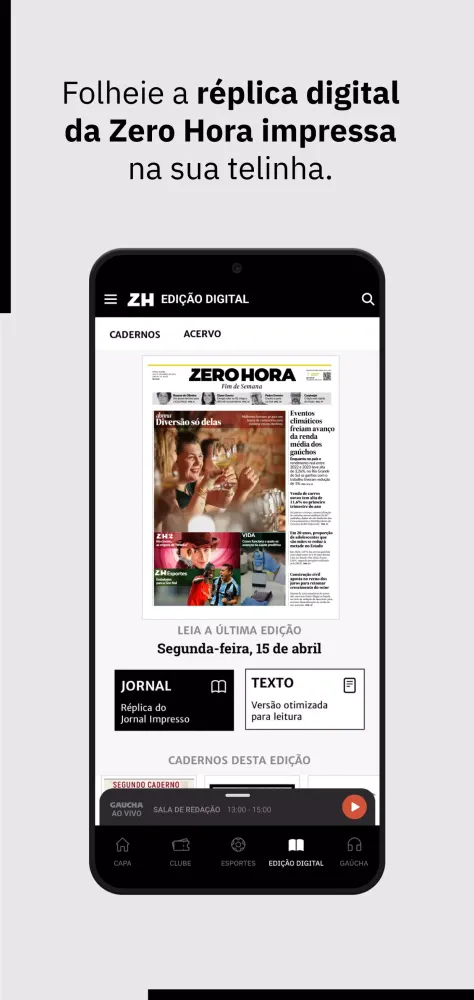 Capturas de pantalla de GZH