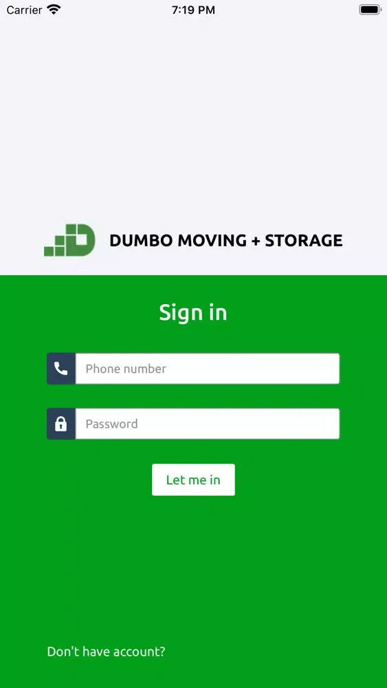 Ảnh chụp màn hình của Dumbo Moving Clients