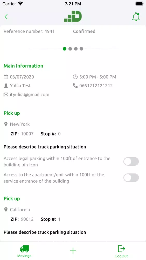 Dumbo Moving Clients Screenshots