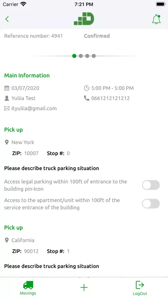 Ảnh chụp màn hình của Dumbo Moving Clients