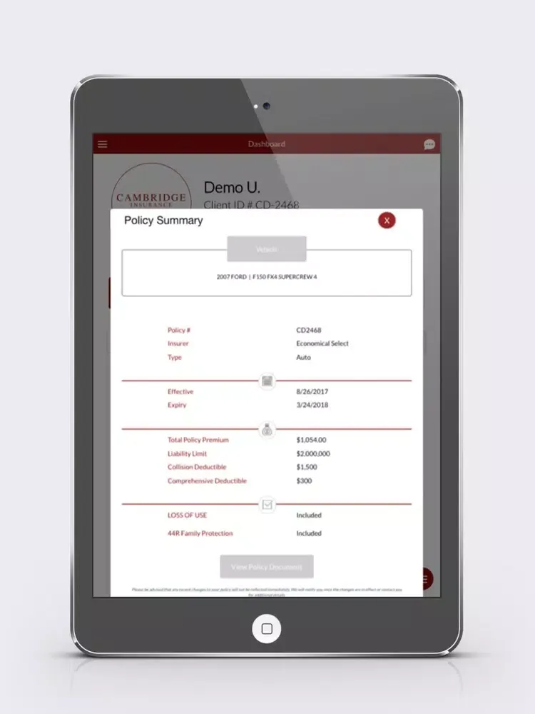Cambridge Ins. Brokers Ltd iPad  Screenshots