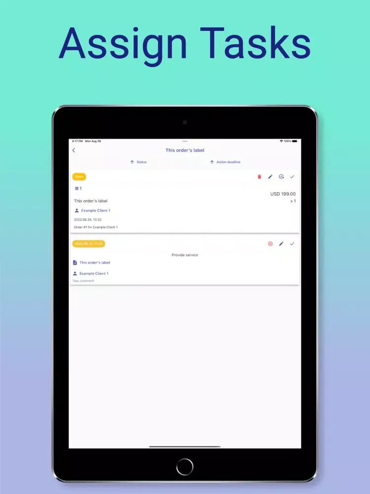 Clients and Orders CRM iPad  Ekran Görüntüleri