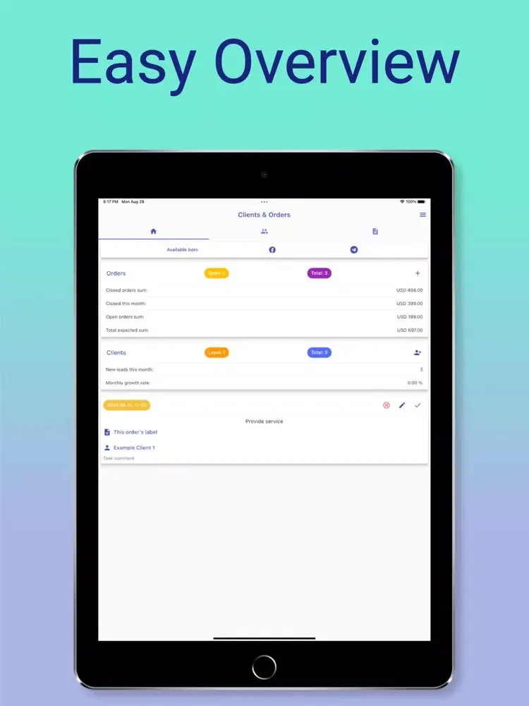 Clients and Orders CRM iPad  Ekran Görüntüleri