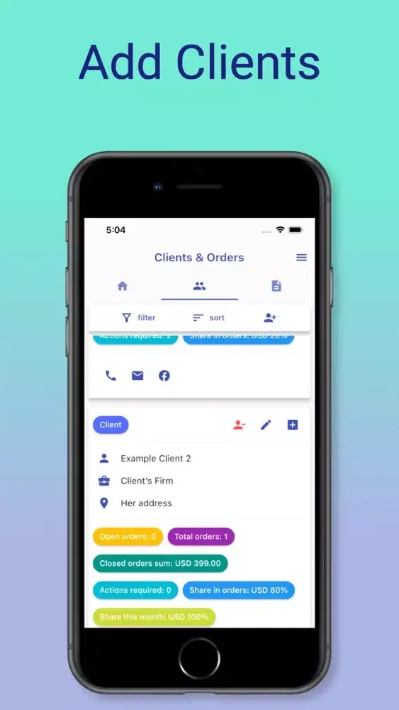 Clients and Orders CRM Ekran Görüntüleri