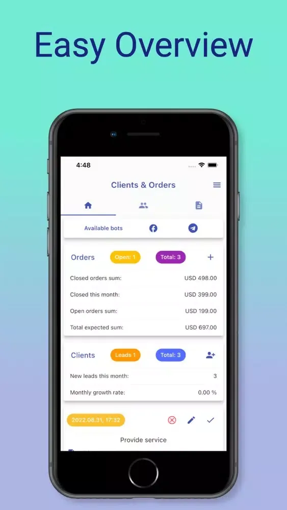 Clients and Orders CRM Ekran Görüntüleri
