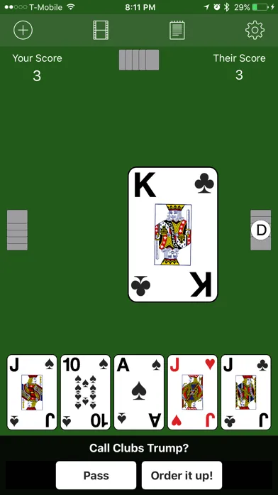 Capturas de tela do Super Euchre!