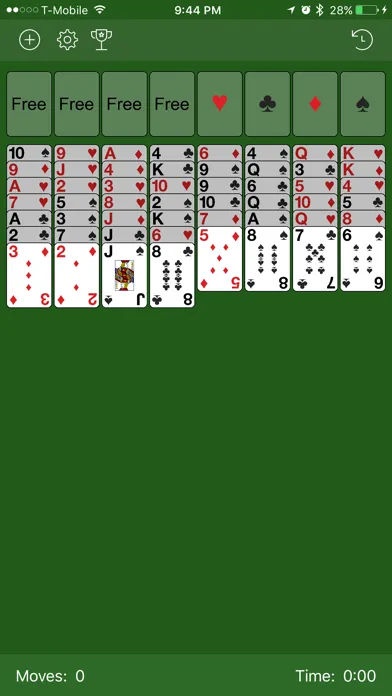 Capturas de tela do Solitary Freecell