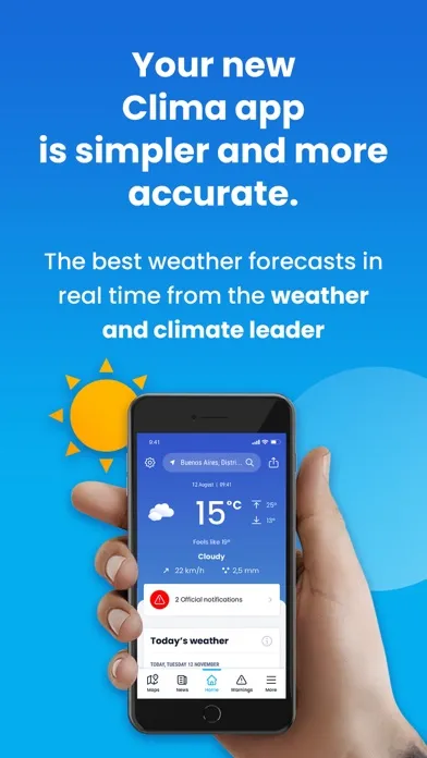 Tangkapan skrin Clima: Weather forecast