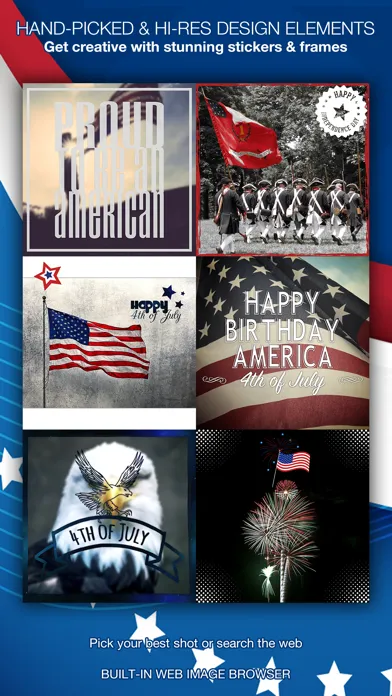 Tangkapan skrin 4th of July Pics – Patriotic pic stickers America