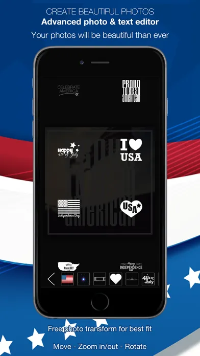 Tangkapan skrin 4th of July Pics – Patriotic pic stickers America