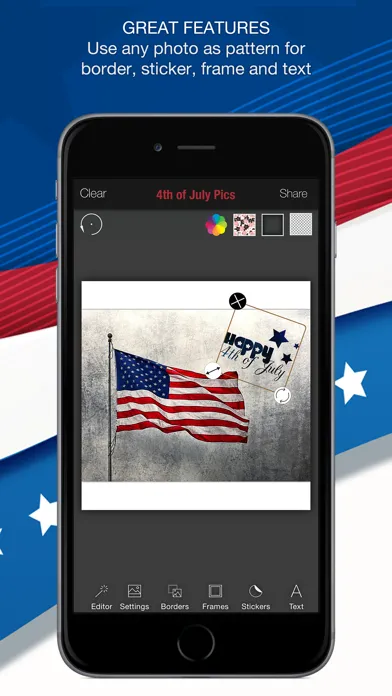 Tangkapan skrin 4th of July Pics – Patriotic pic stickers America
