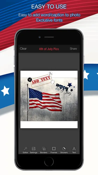 Tangkapan skrin 4th of July Pics – Patriotic pic stickers America