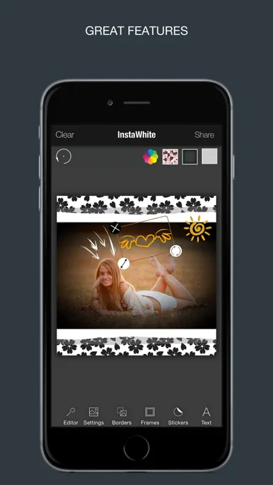 PicWhite : Pic frame, stickers Ekran Görüntüleri