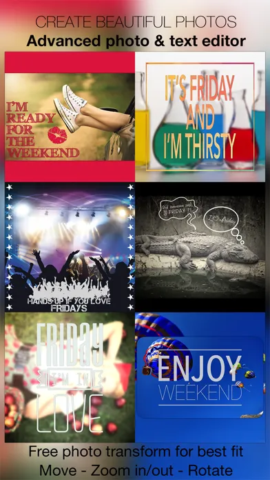 Captures d'écran de Friday Candy : Best Happy Friday & Weekend Camera - Add sticker and frame over image