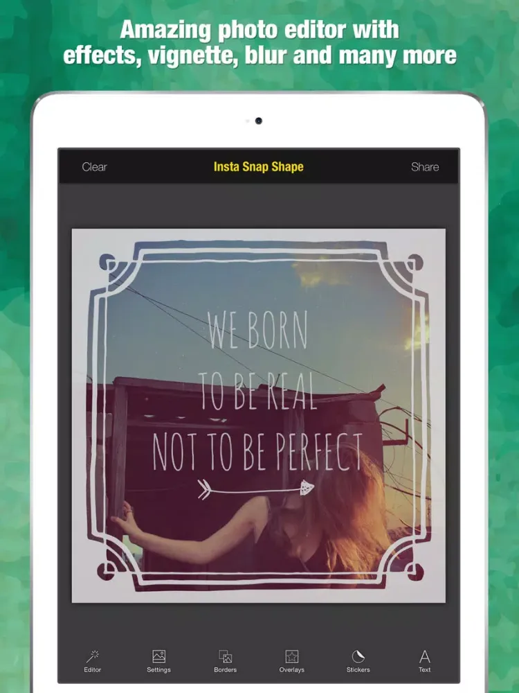 Tangkapan skrin Snap Shape On Photo : Image Editing - Get creative with stunning stickers, frames, overlays iPad 