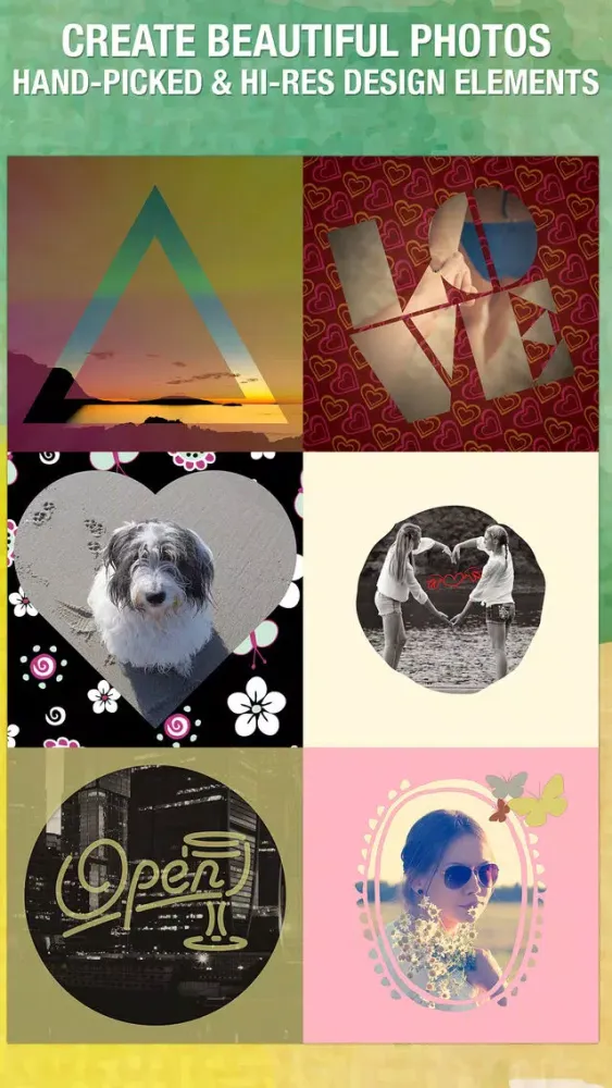 Tangkapan skrin Snap Shape On Photo : Image Editing - Get creative with stunning stickers, frames, overlays
