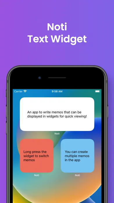 Ảnh chụp màn hình của Text Widget Noti
