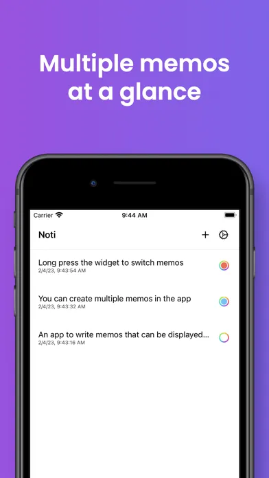 Ảnh chụp màn hình của Text Widget Noti
