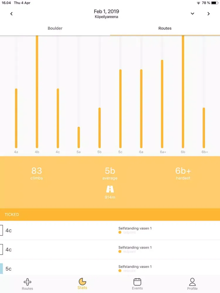 Climbs iPad  Screenshots