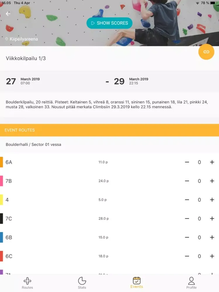 Climbs iPad  Screenshots