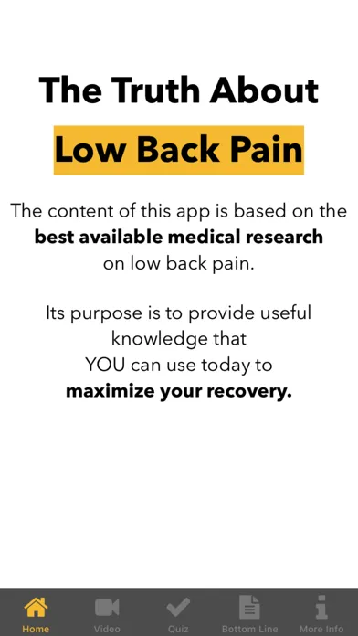 Zrzuty ekranu The Truth About Low Back Pain
