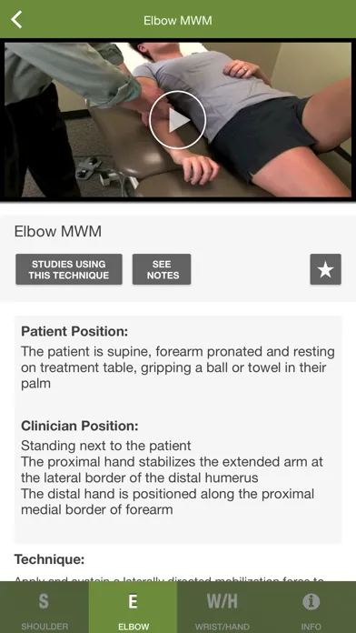 Ảnh chụp màn hình của Mobile OMT Upper Extremity