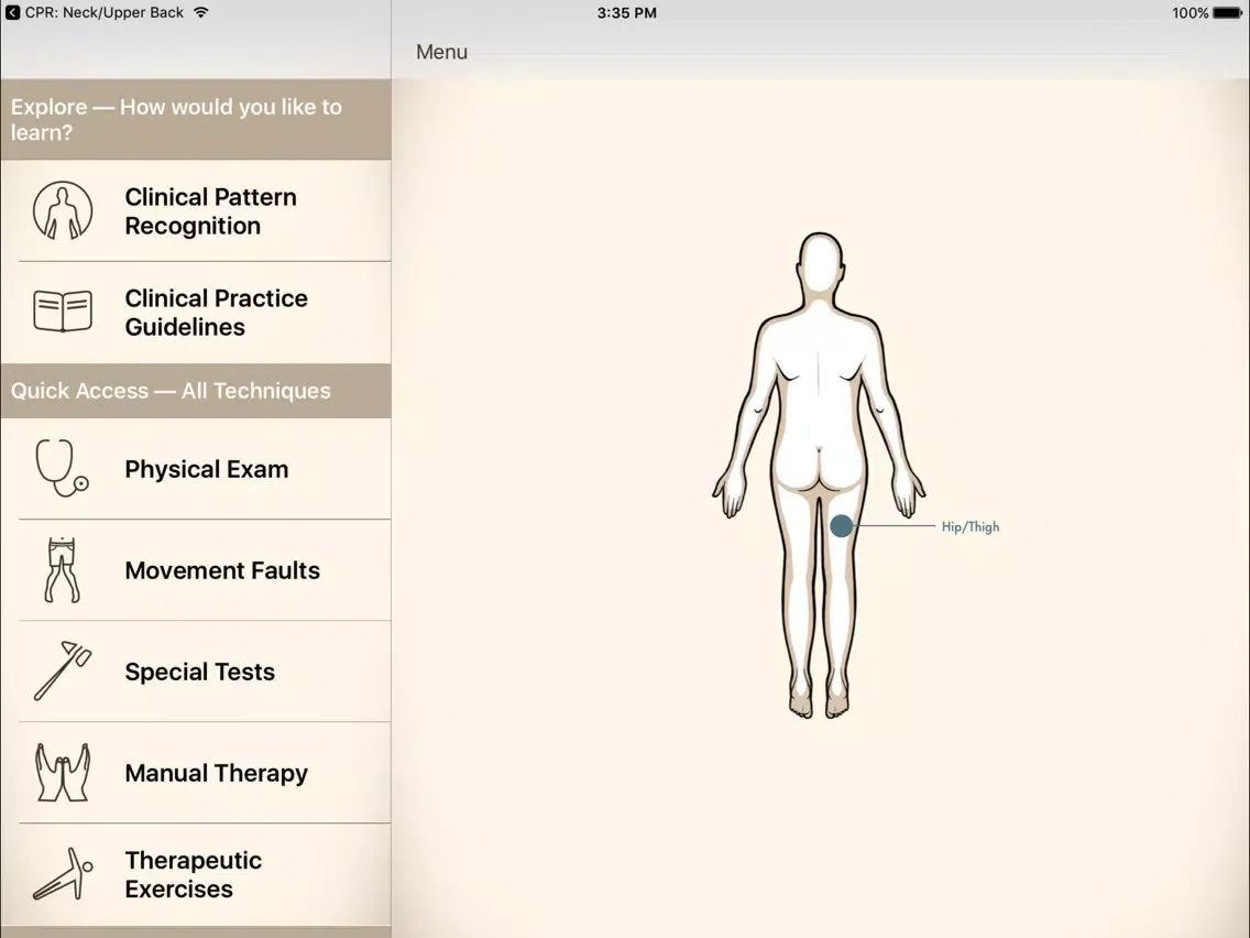 Clinical Pattern Recognition: Hip and Thigh Pain iPad  스크린샷