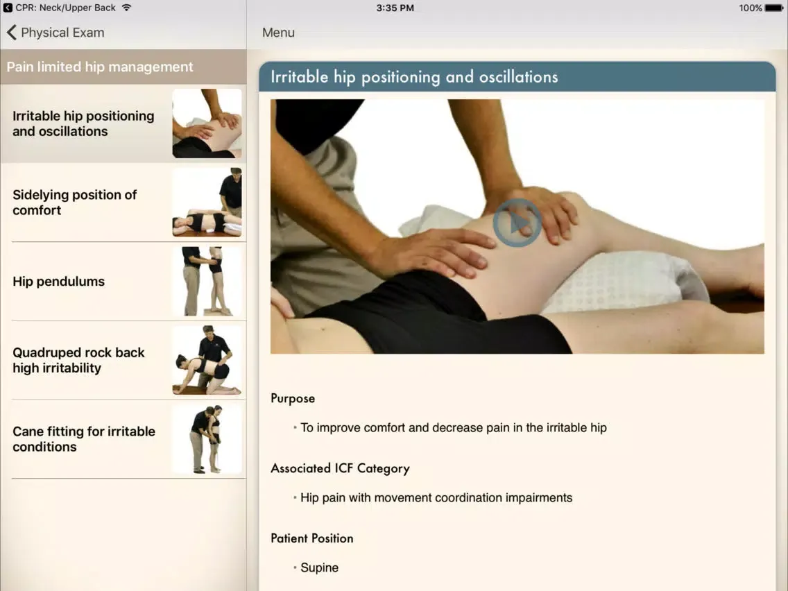 Clinical Pattern Recognition: Hip and Thigh Pain iPad  스크린샷