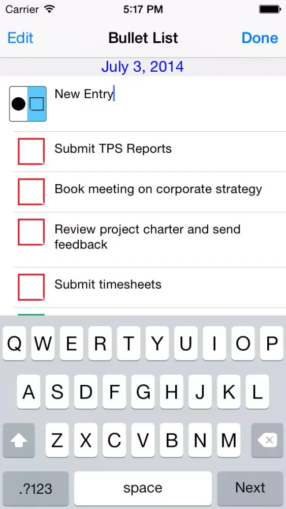 Screenshot di Bullet List