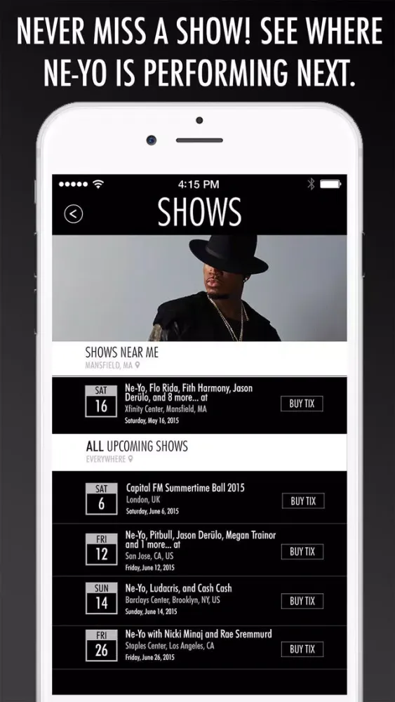 Ảnh chụp màn hình của Ne-Yo Connect