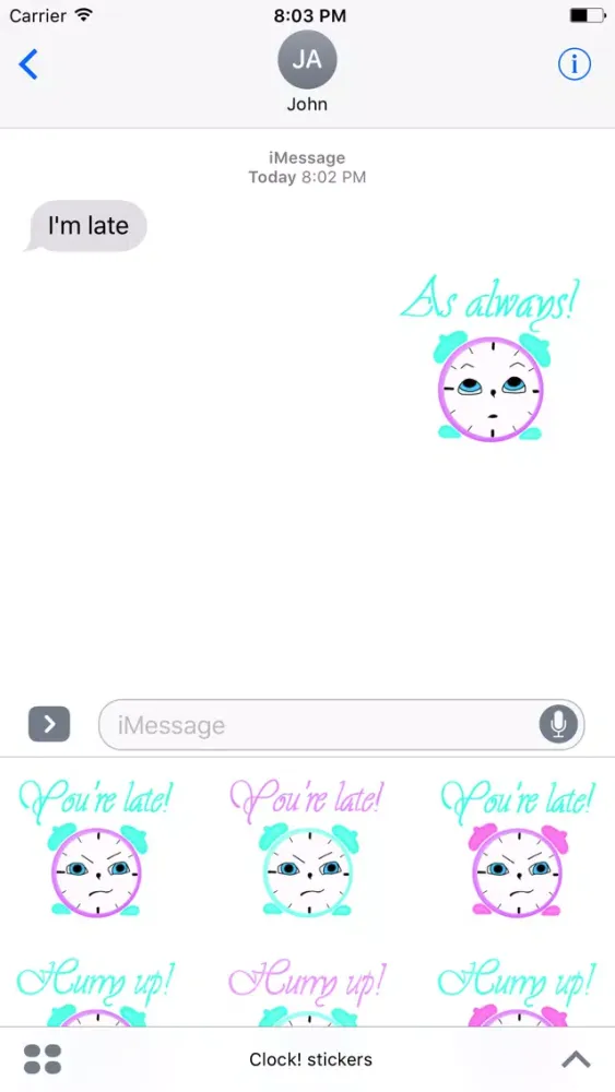 Ảnh chụp màn hình của Clock! stickers