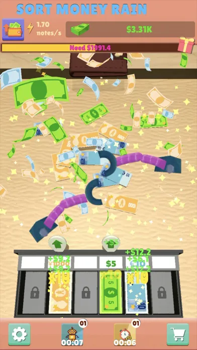 Tangkapan layar Sort Money Rain