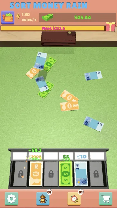 Tangkapan layar Sort Money Rain
