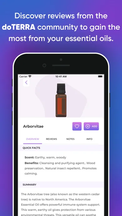 Zrzuty ekranu Essential Oils doTERRA
